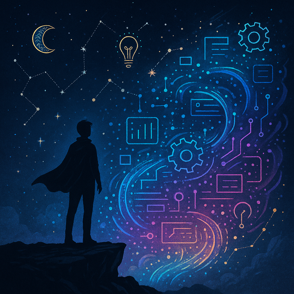 Hand drawing stars and constellations